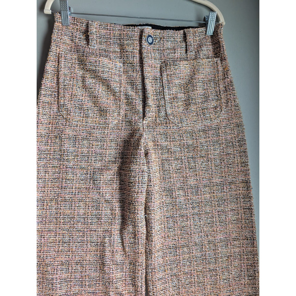 NWT Maeve The Colette Cropped Wide-Leg Pants Tweed Edition Sz 30P Pink #8E506 - Picture 5 of 12